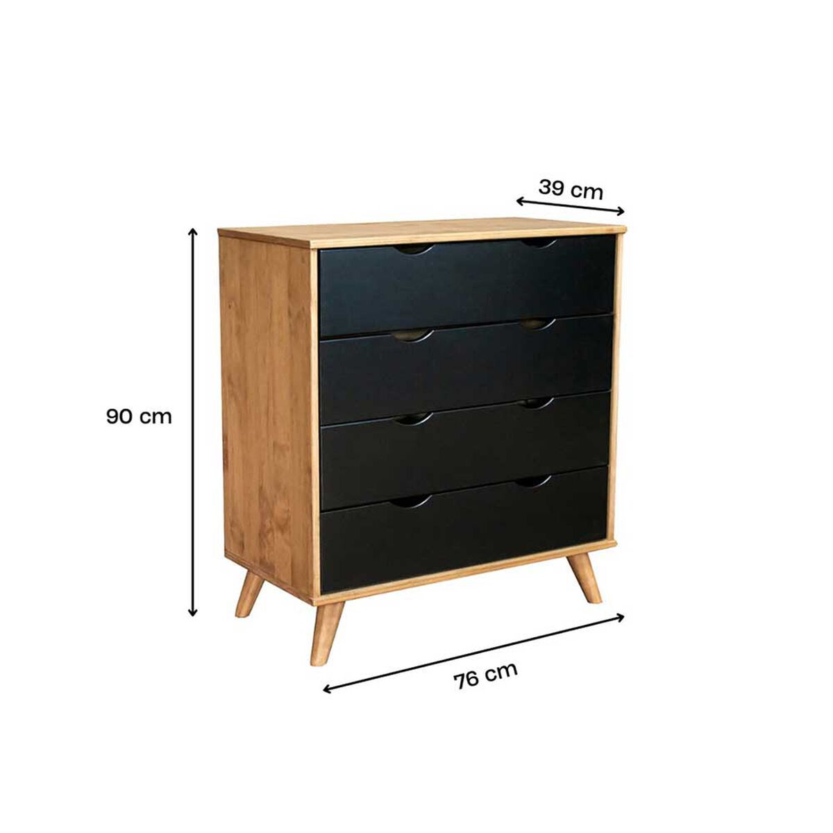 Cómoda Vekkahome Elis 4 Cajones Café