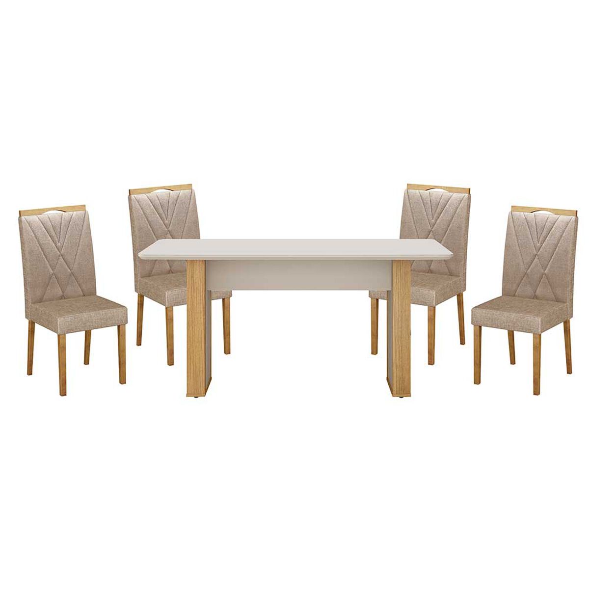 Juego de Comedor Vekkahome Julia Lara 4 Sillas Café