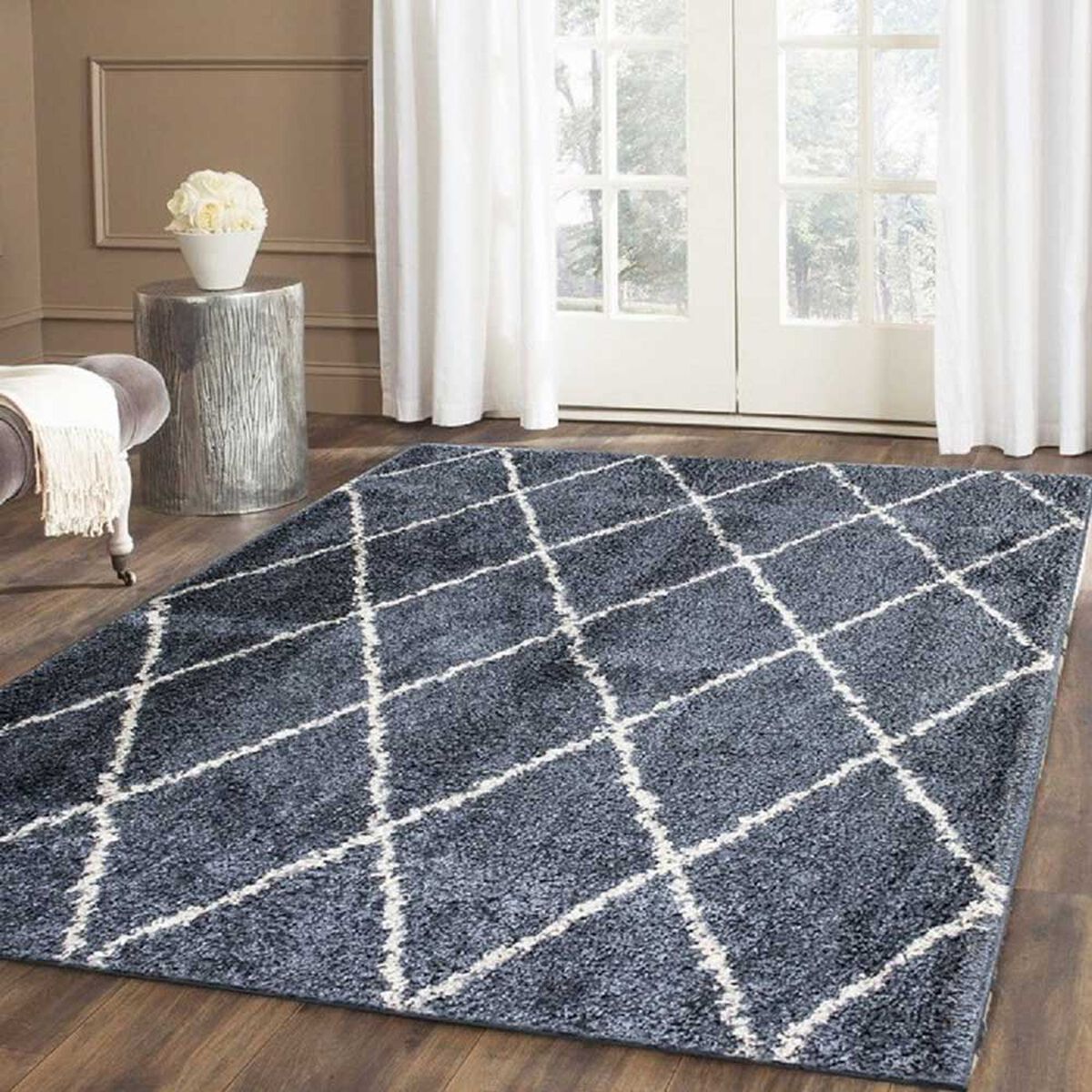 Alfombra Shaggy Idetex Magnolia Gray 150 x 200 cm
