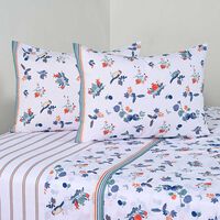 Juego de Sábanas American Family King 144 Hilos Citrus Azul