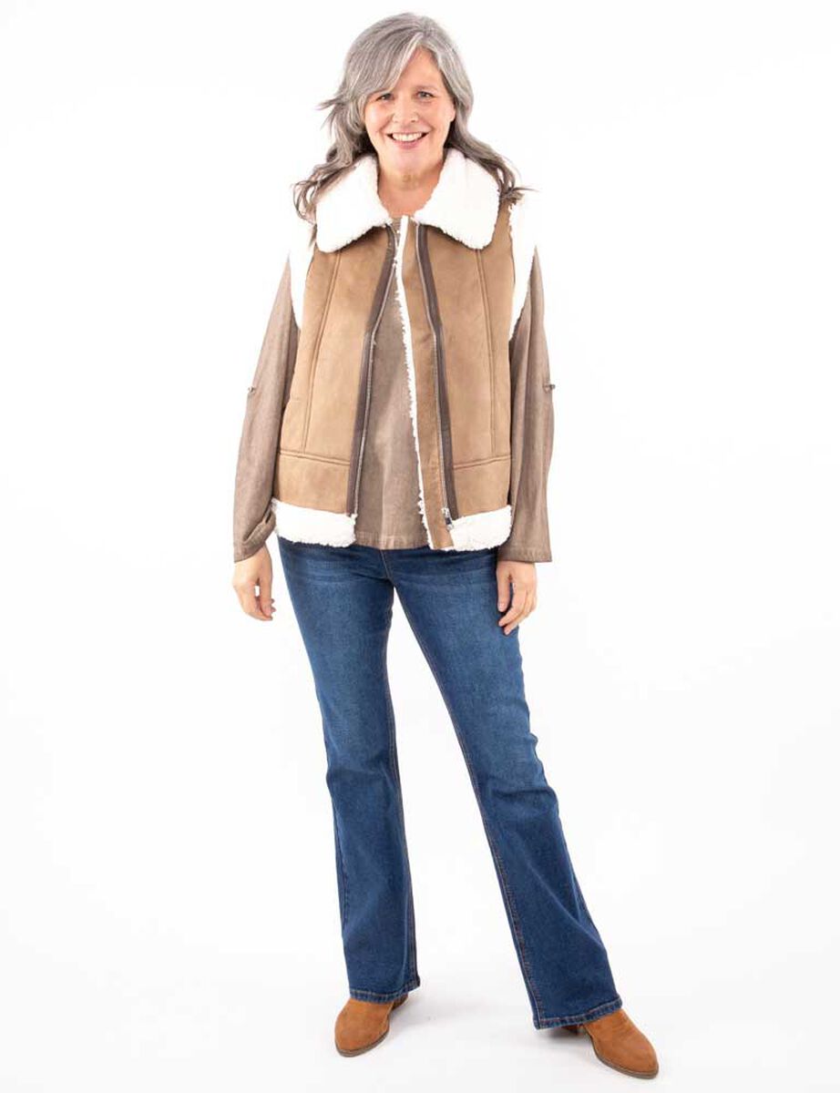 Chaqueta Terciopelo Plush Chiporro Sin Mangas Mujer Portman Club