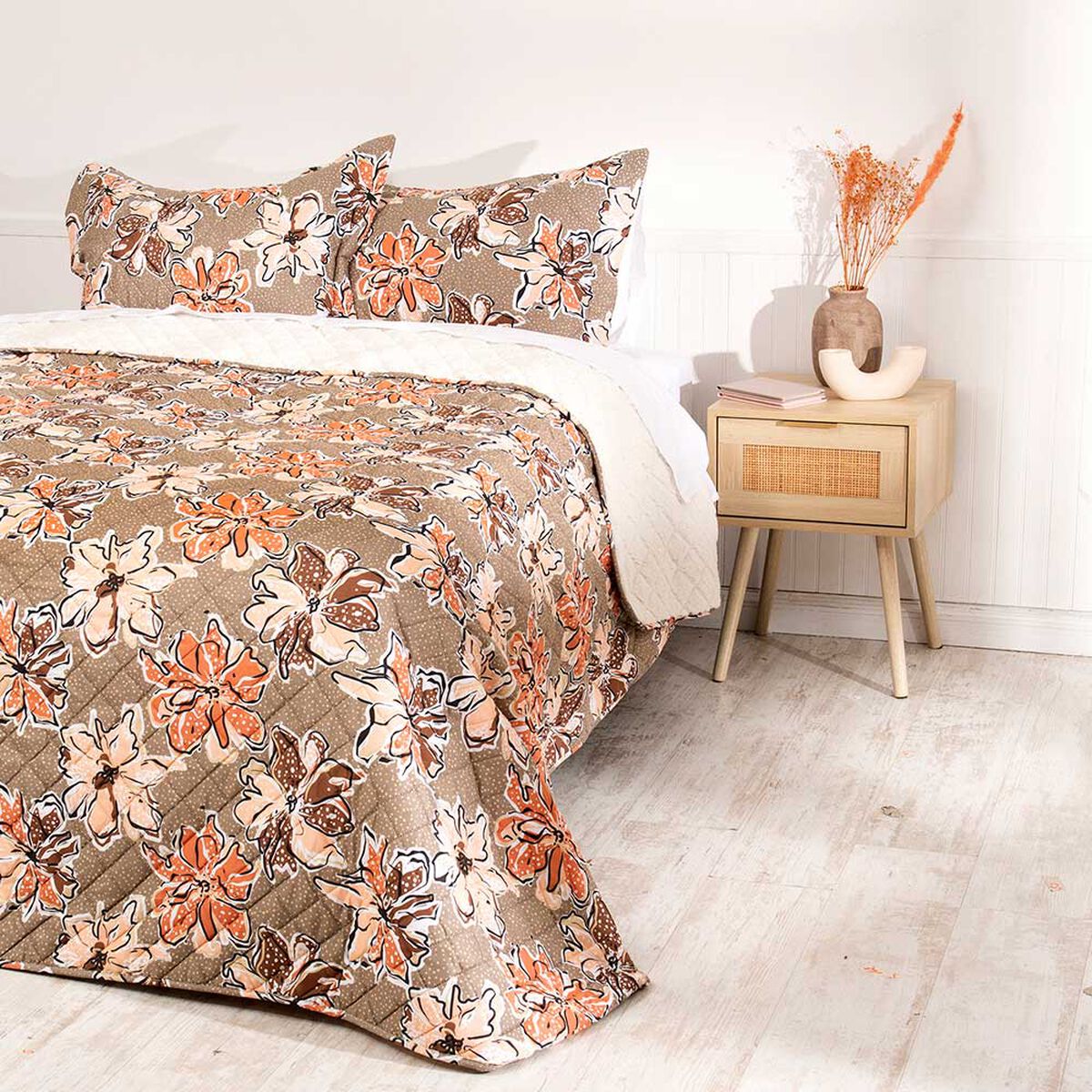Quilt Mashini 2 Plazas Flores Multicolor