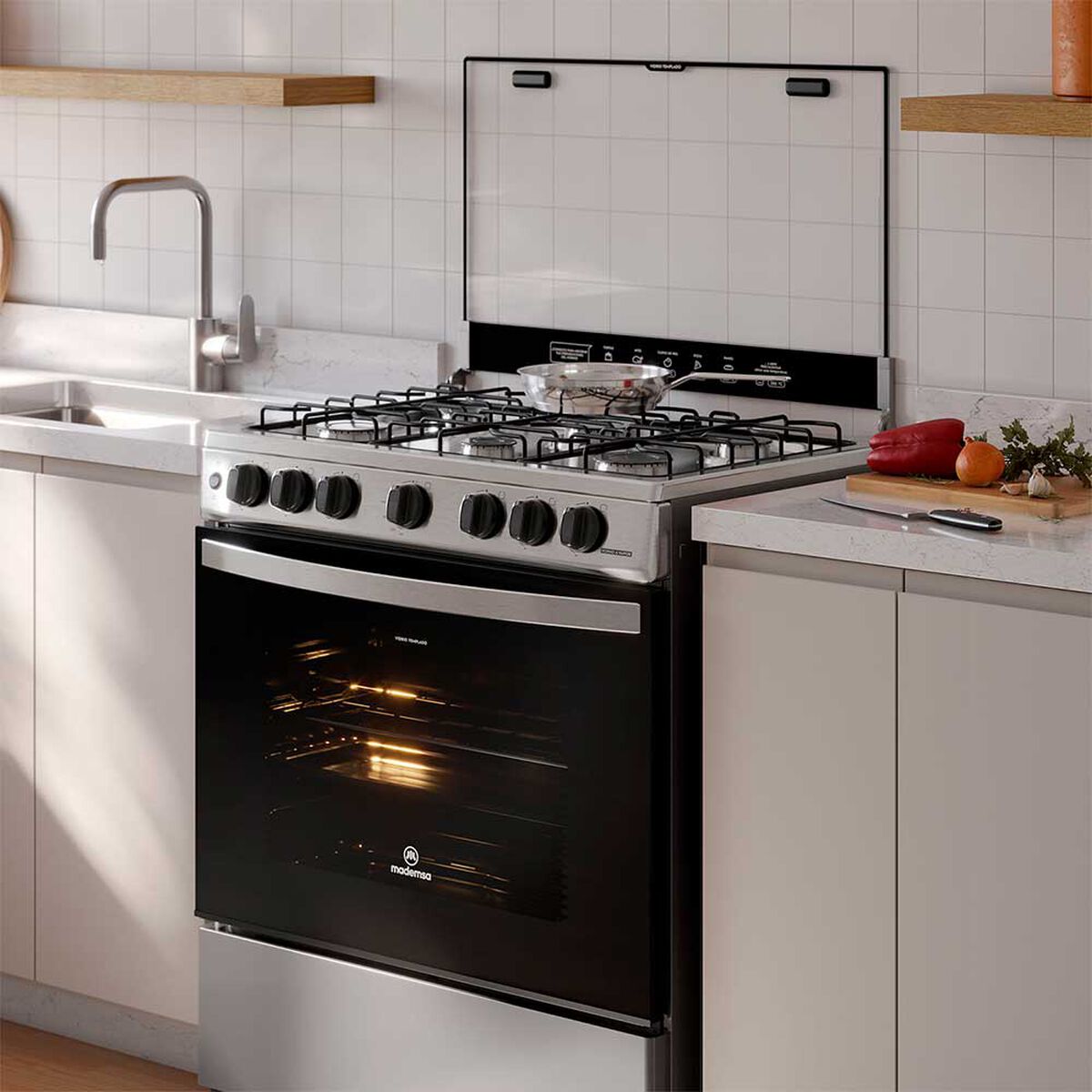 Cocina a Gas Mademsa FM6LSC 6 platos Inox
