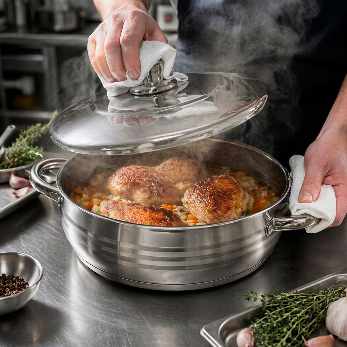 Bater&iacute;a de Cocina Acero Inox. Vitta Oslo 8 Piezas