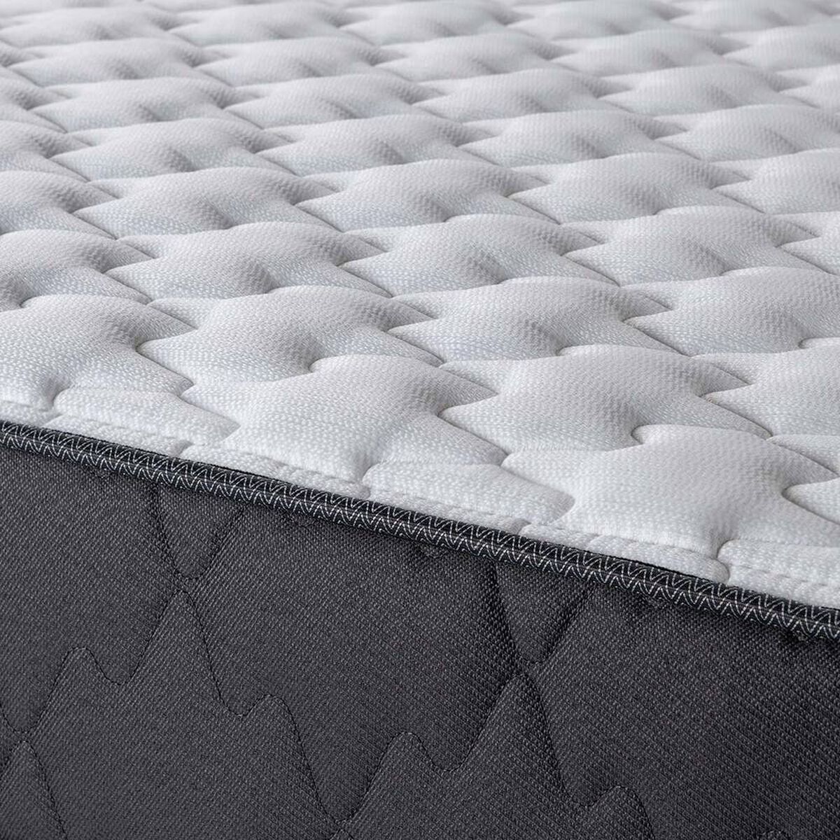 Cama Europea Rosen 2 Plazas Wave + Respaldo Grafito