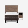 Cama Europea Rosen 1,5 Plazas Ergo T + Respaldo + Velador