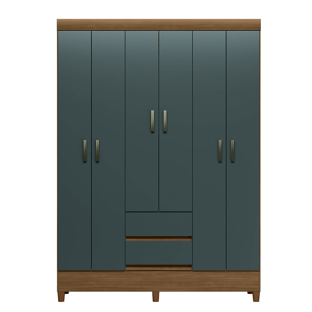 Clóset Casanova Fit 6 Puertas 2 Cajones Café y Gris | Abc