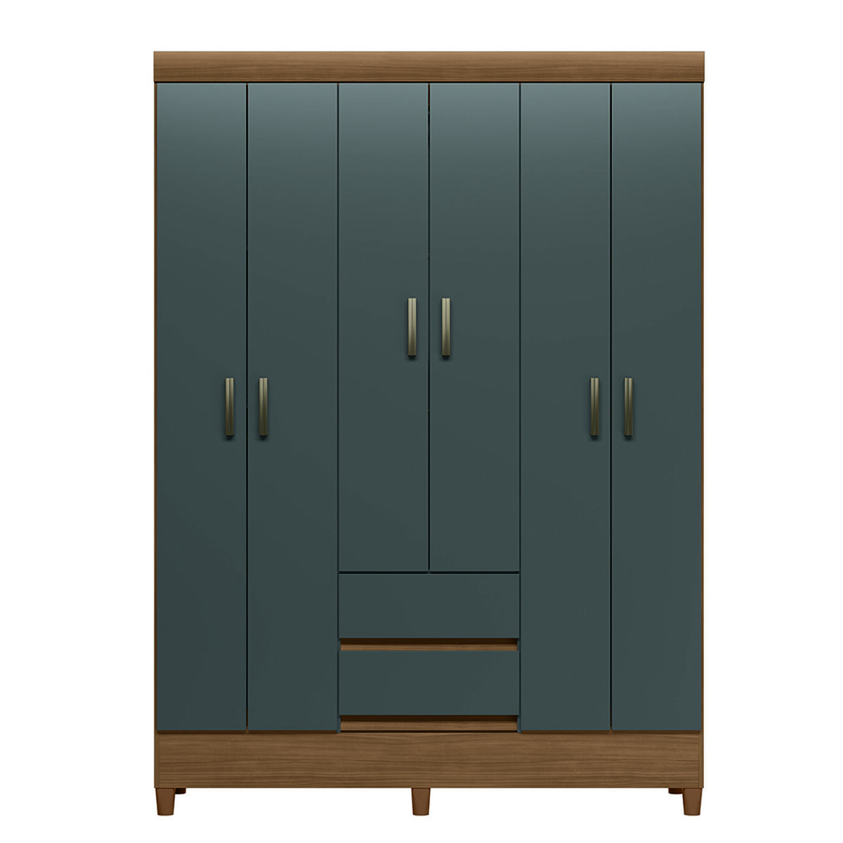 Clóset Casanova Fit 6 Puertas 2 Cajones Café y Gris