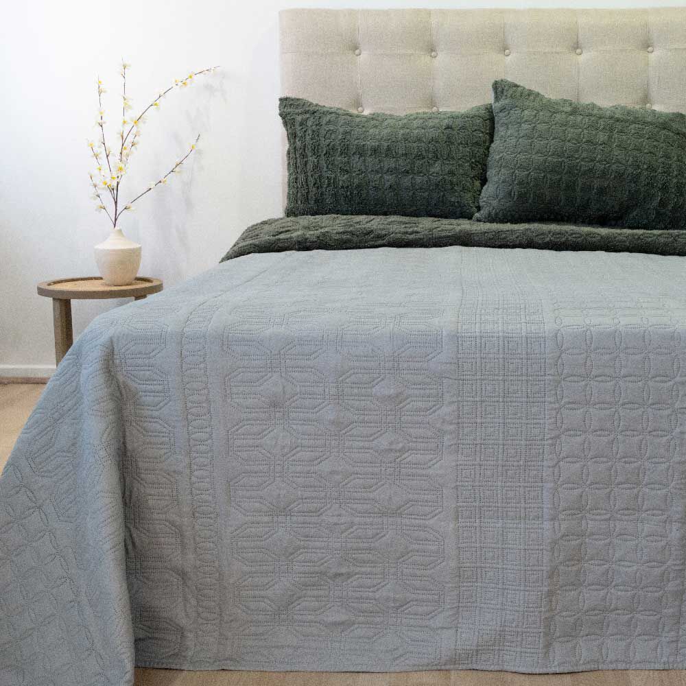 Quilt Doral 2 Plazas Viena Liso Gris