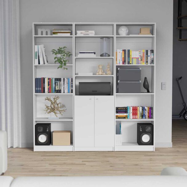 2 Estantes 4 Repisas + Estante 2 Puertas + 3 Complementos TuHome Home Blanco