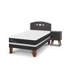 Cama Europea CIC 1,5 Plazas Ortopedic + Respaldo + Velador Gales