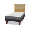 Cama Europea CIC 1,5 Plazas Anatomic + Respaldo Torino Mostaza