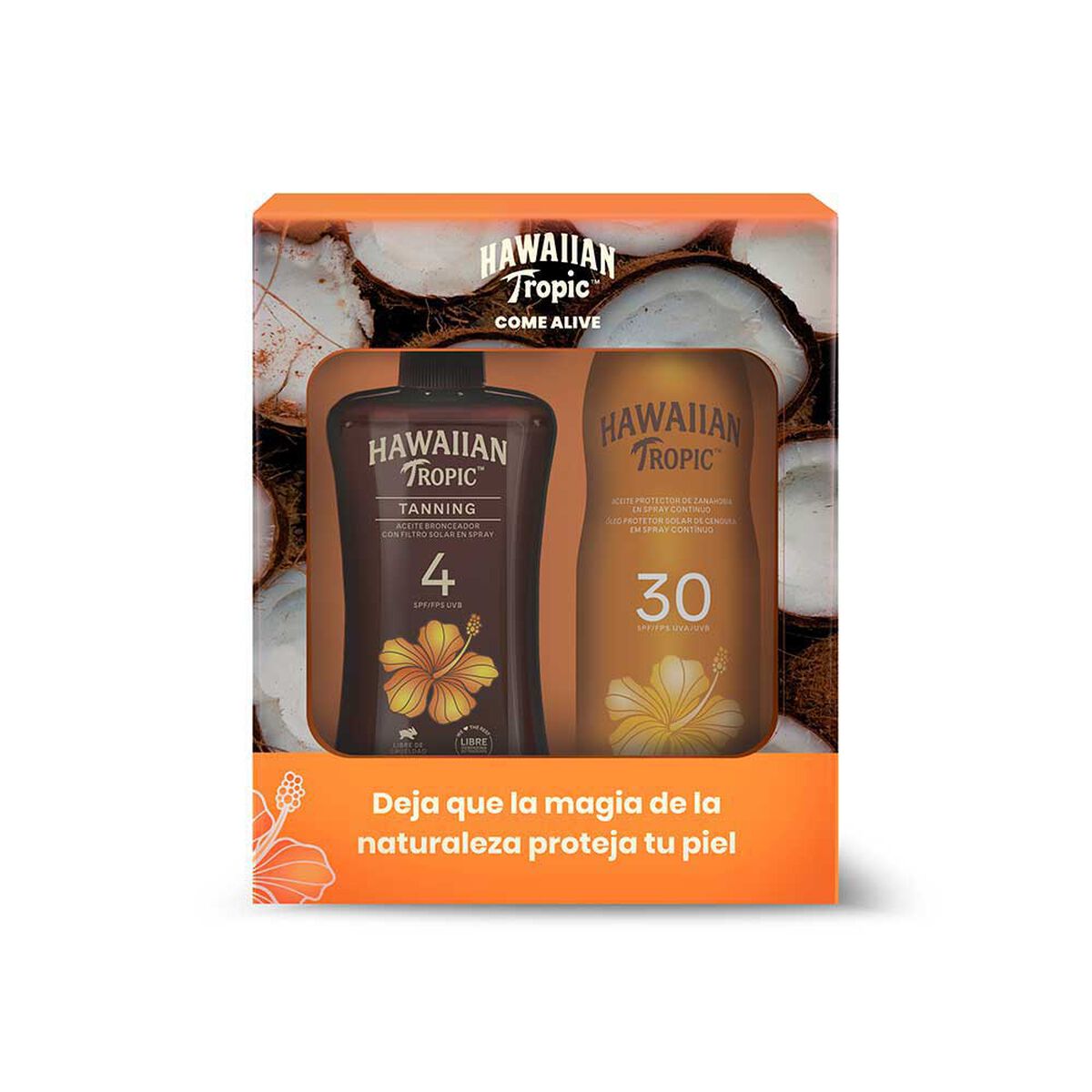 Set Hawaiian Tropic 1 Spray Protector Solar FPS 30  + 1 Aceite Bronceador FPS 4