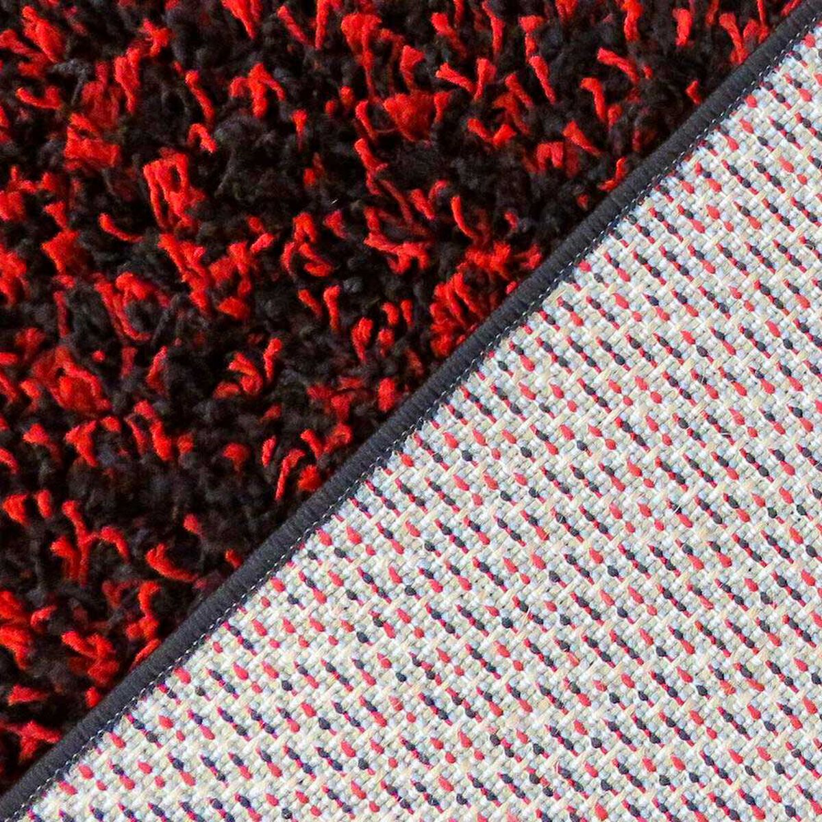 Alfombra Shaggy Bicolor 150 X 200 Cm Red Black