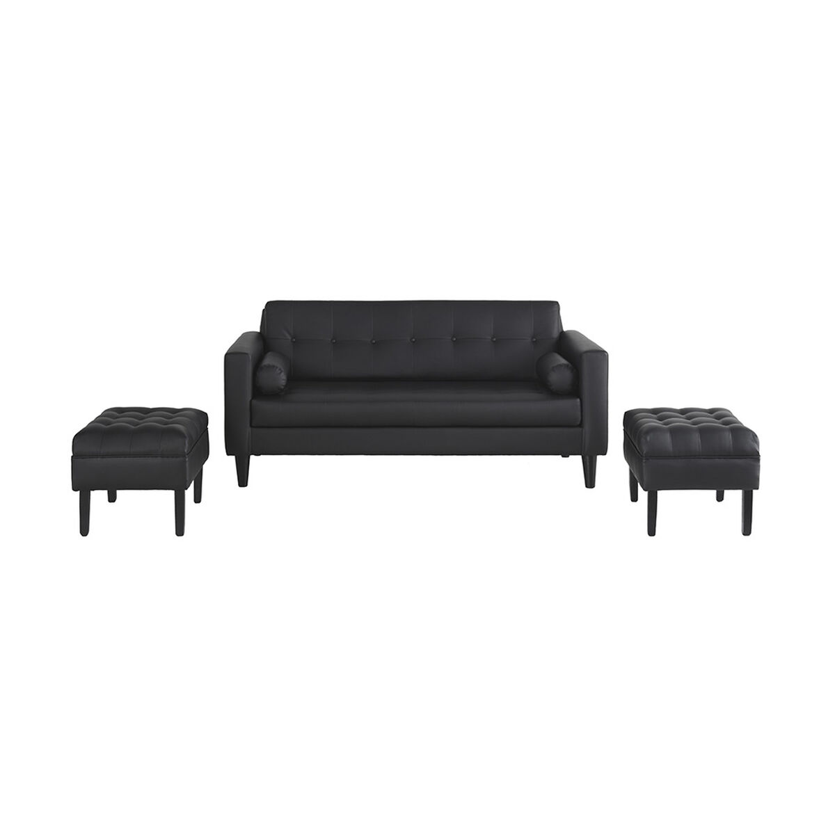 Sofá Retro 50 3 Cuerpos + 2 Pouf