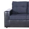 Sofá Seccional Modular Kea Liverpool 5 Cuerpos PU Tela Negro Gris