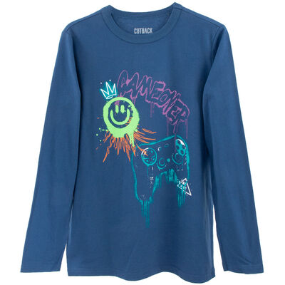 Imagen 1 del producto Polera Manga Larga Niño Cutback Azul, Burdeo, Crudo, Negro