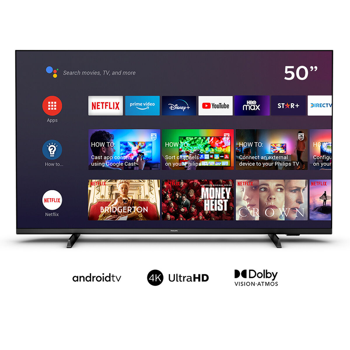 LED 50” Philips 50PUD7406 Android Smart TV 4K UHD