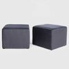 Juego de Living Almore Paris 3 Cuerpos + Dos Pouf 1 Cuerpo Negro