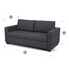 Sofá Cama Tela Rosen Enzo 3 Cuerpos Grafito
