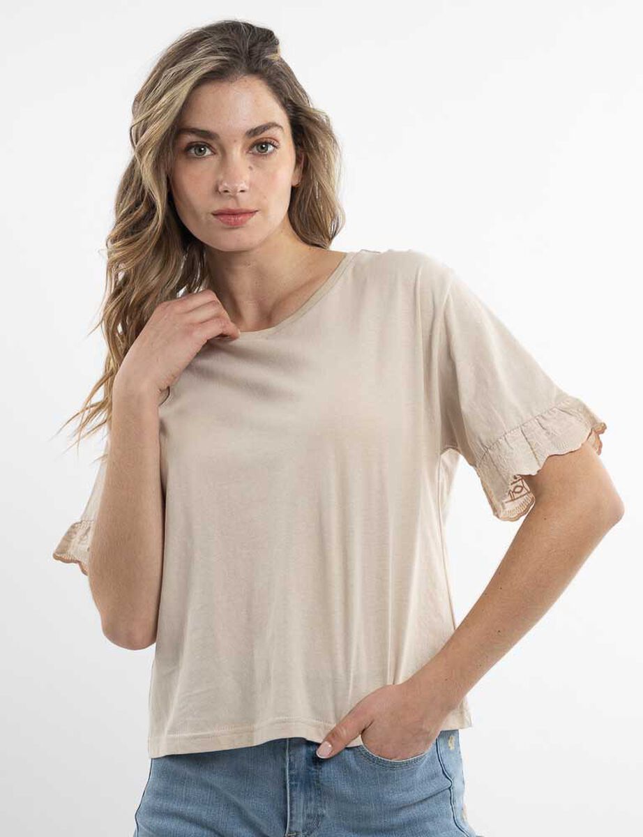 Polera Lisa Algod&oacute;n Manga Corta Mujer Alma