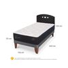 Cama Europea CIC 1,5 Plazas Premium + Respaldo Gales Negro