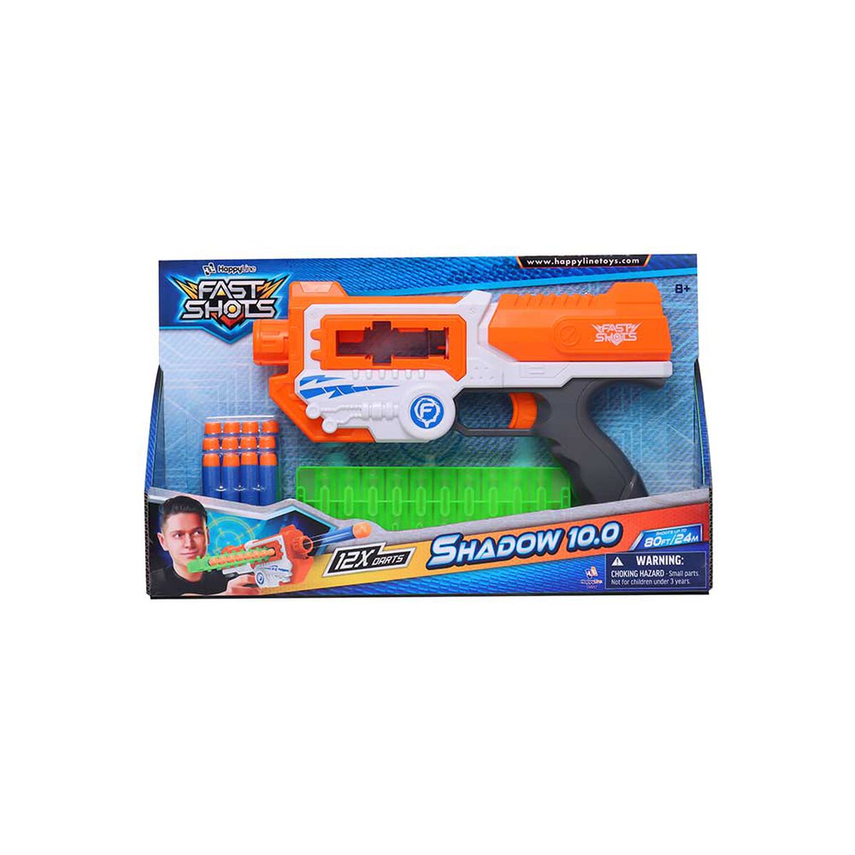 Set Lanzador, 12 Dardos Foam Happy Line