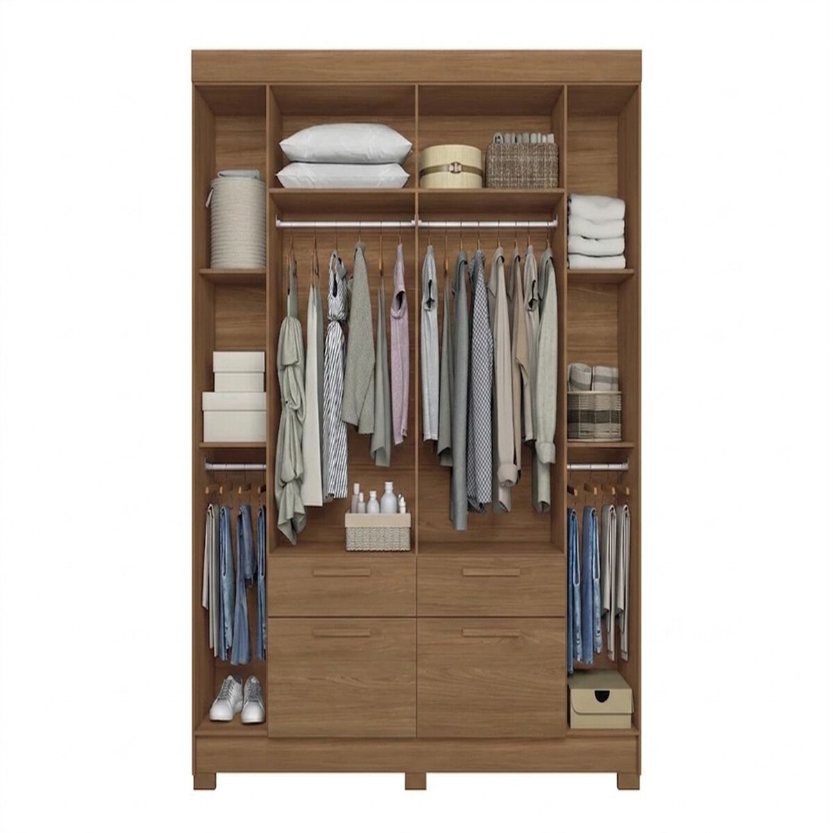 Closet Altavision Guarapuava 6 Puertas 4 Cajones Caf&eacute;