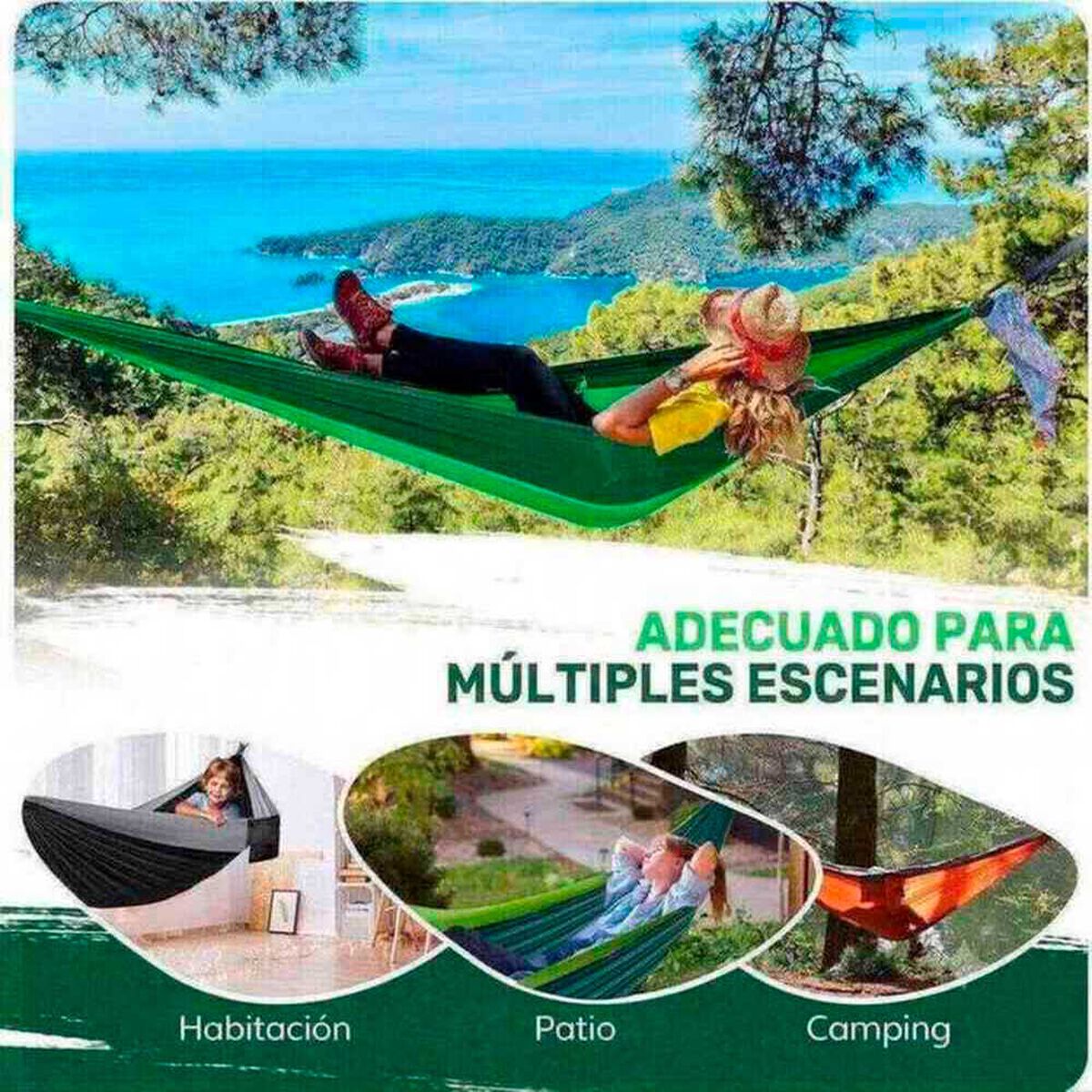 Hamaca Compacta Verde Pro Outdoor