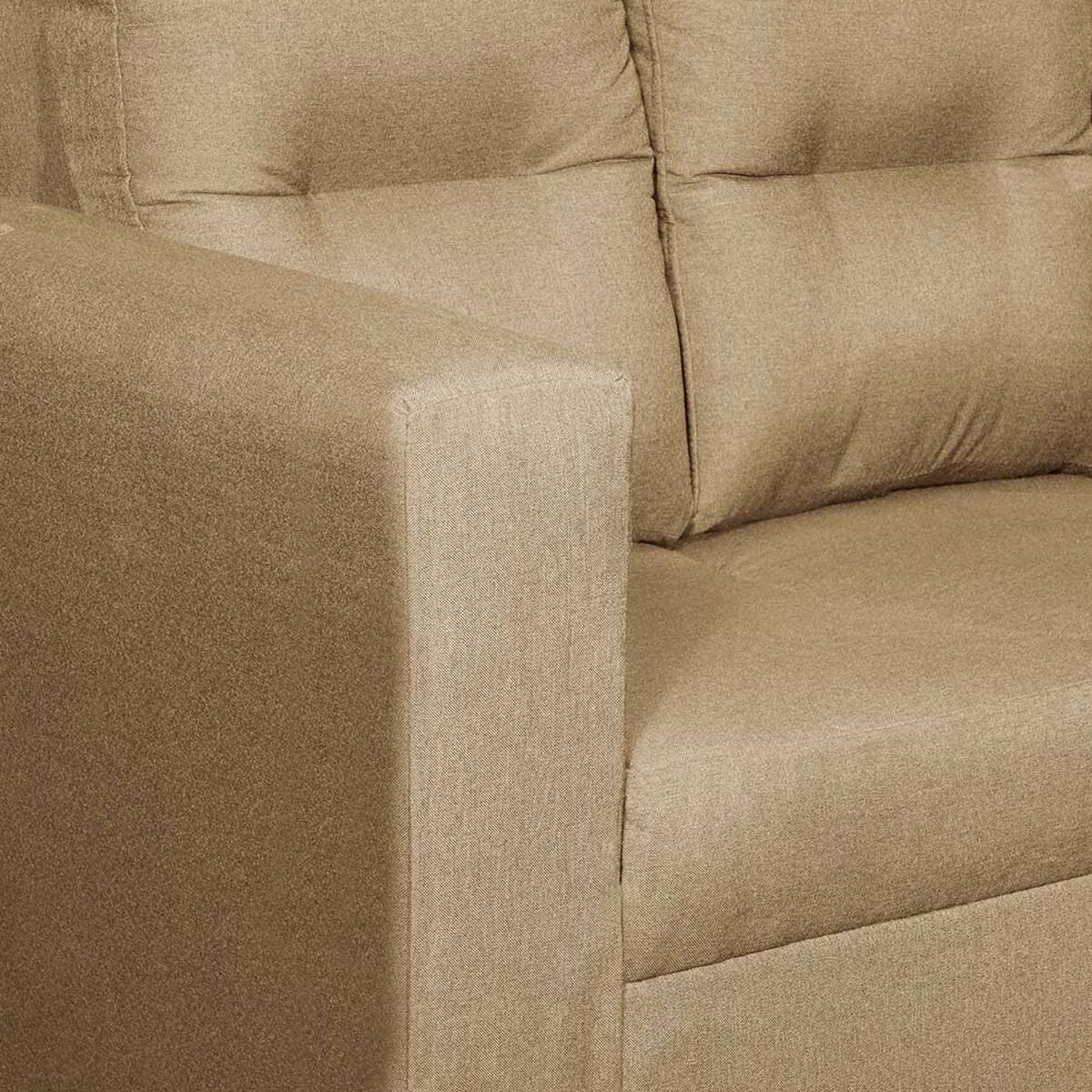 Juego de Living Diseño A&M Home Loreto Sofá 3 Cuerpos + 2 Pouf 1 Cuerpo  Beige