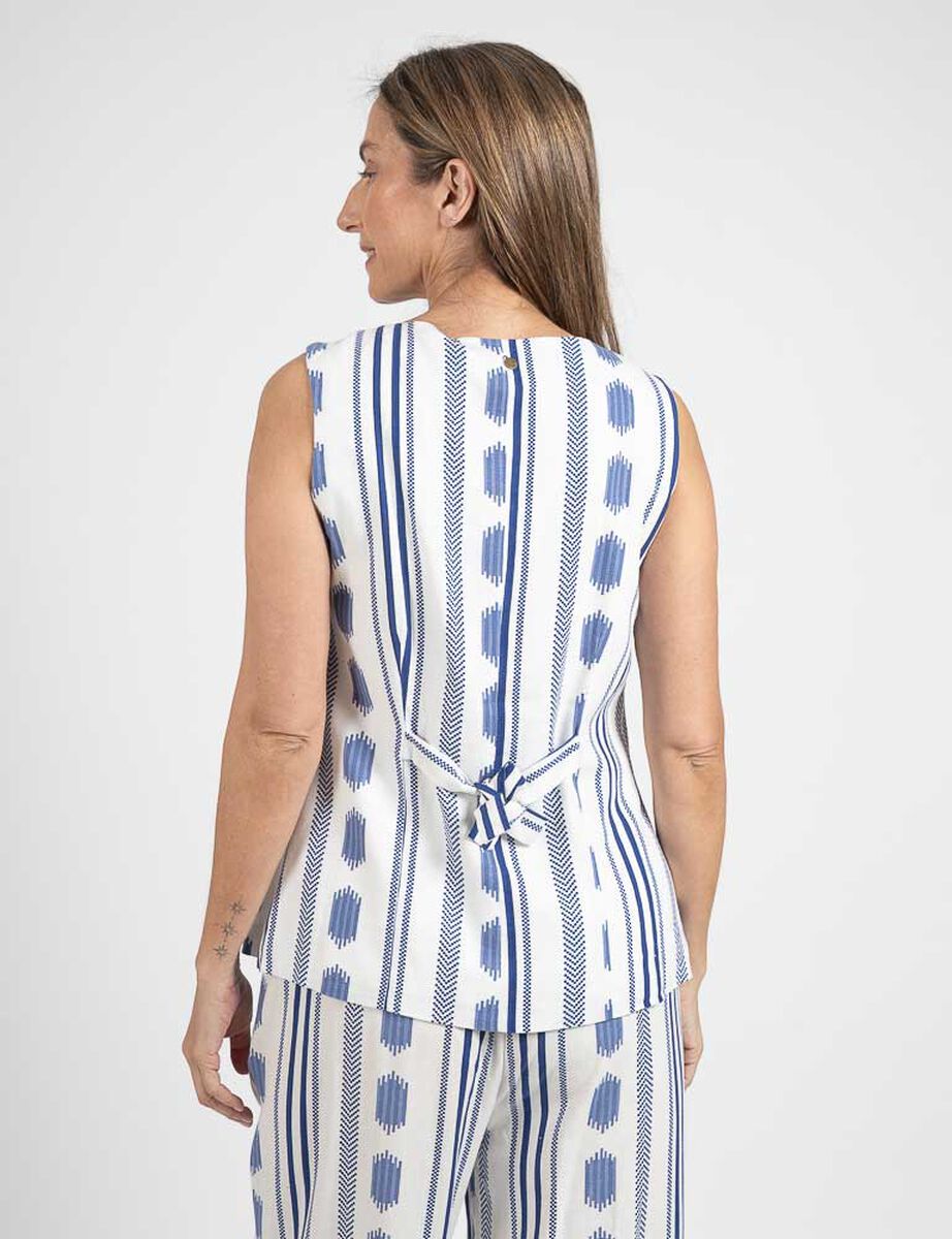 Blusa Lino Sin Mangas Mujer Portman Club