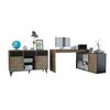 Combo Escritorio en L + Gabinete TuHome Bilbao Miel Wengue