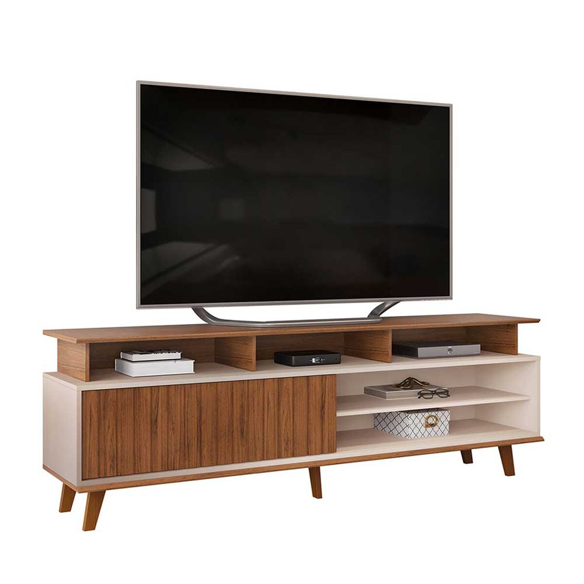 Rack TV Vekkahome Flow Hasta 70" Café Beige