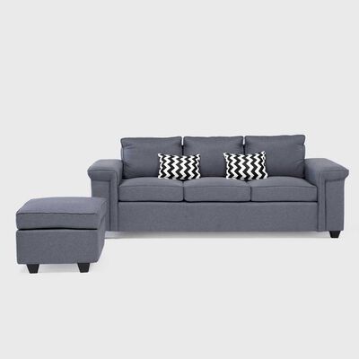 Imagen 2 del producto Sofá Mons Sicilia 3 Cuerpos + Pouf 1 Cuerpo Gris