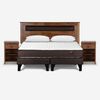 Cama Europea Rosen Base Dividida 2 Plazas Ergo T + Respaldo +2 Veladores Ferrera + 2 Almohadas Light