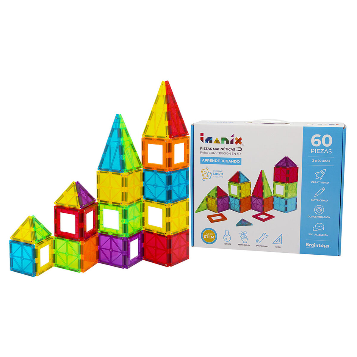 Juego 60 Piezas Magnéticas Imanix