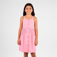 Vestido Corto Sin Mangas Niña Chess Rosado
