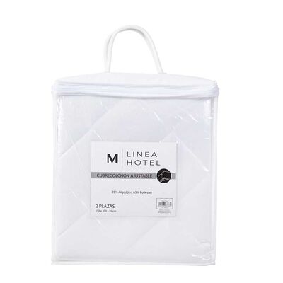 Imagen 2 del producto Cubrecolchón Mashini Linea Hotel 1,5 Plazas Liso Blanco