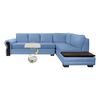 Sofá Seccional Living Factory Michigan 6 Cuerpos Azul