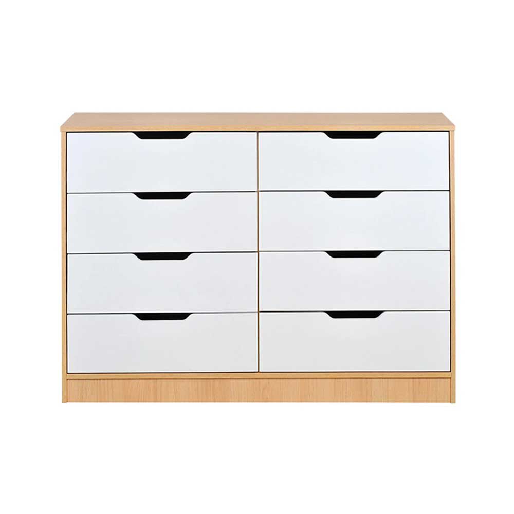 Cómoda Mobikit Misuri 8 Cajones Blanco Carvalo