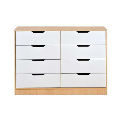 Cómoda Mobikit Misuri 8 Cajones Blanco Carvalo