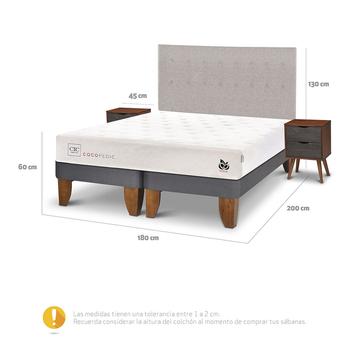 Cama Europea CIC Base Dividida King Cocopedic