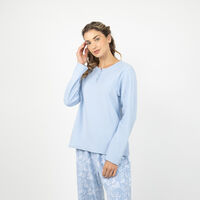 Pijama Polar Mujer Portman Club Celeste, Gris, Rosado