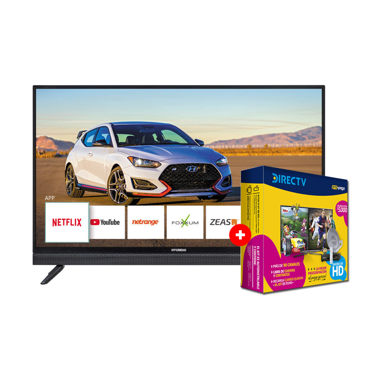 LED 40" Hyundai FS40HY19 Smart TV Full HD + Kit DirecTV Prepago HD