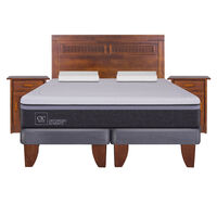 Cama Europea CIC Base Dividida 2 Plazas Ortopedic Advance + Respaldo + 2 Veladores Milan