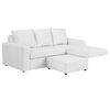 Juego de Living Bodevir Bi-L PU Sof&aacute; 2 Cuerpos + Chaise Longue + Dos Pouf 1 Cuerpo Blanco&nbsp;