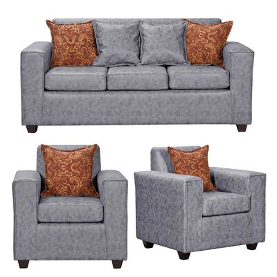 Juego de Living Black Factory Ezeiza Sofá 3 Cuerpos + Dos Sillones 1 Cuerpo Gris