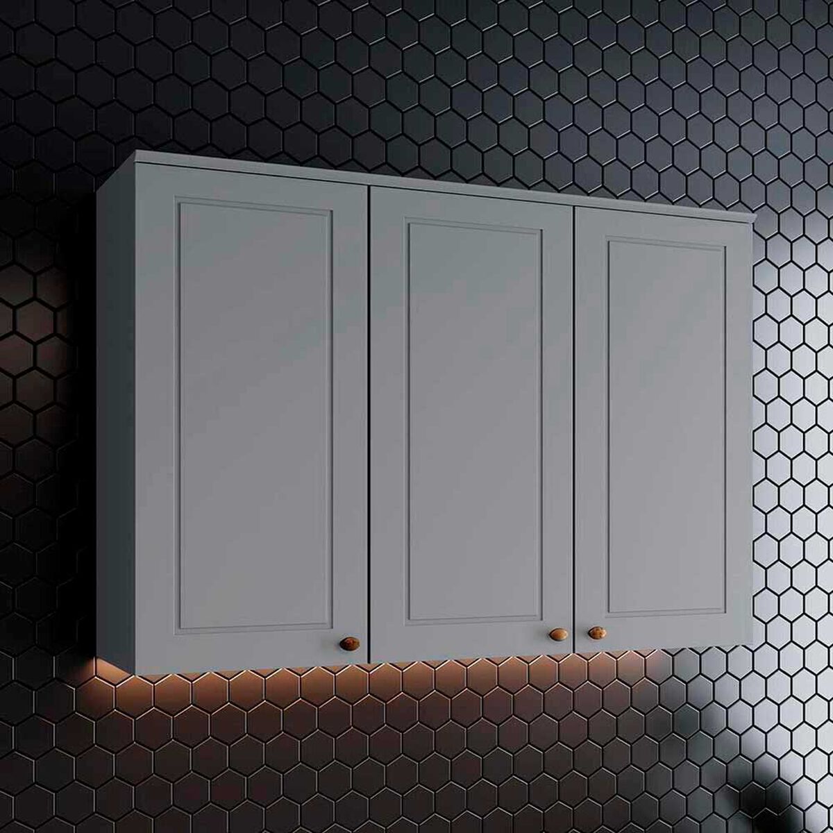 Mueble de Cocina Home Mobili Americana 3 Puertas Gris