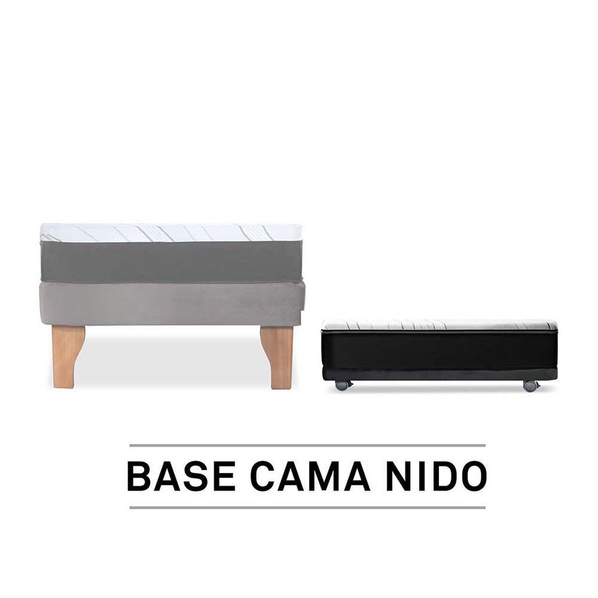Base Latam Home 1 Plaza Zen Pro + Colchón Negro