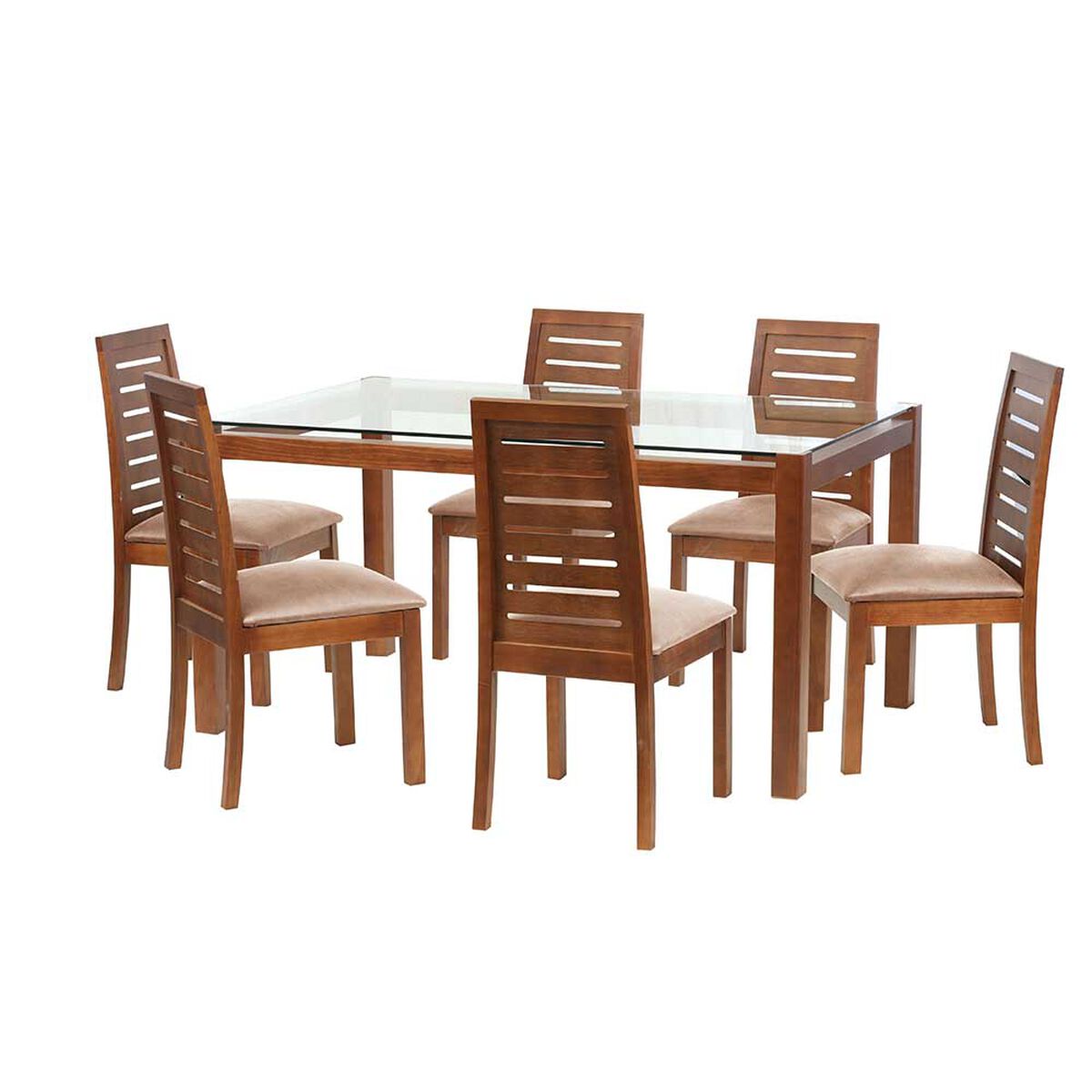 Juego de Comedor Latam Home Barcelona 6 Sillas Beige